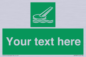 Custom sign safe condition Marine evacuation slide